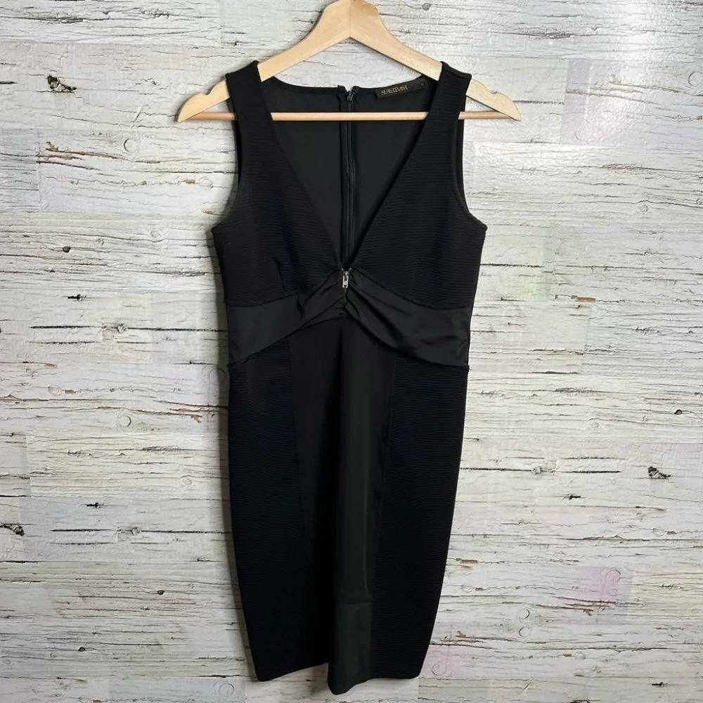 Supertrash black dress size small zip up sheath